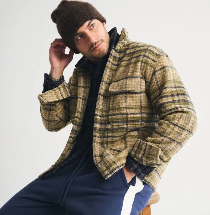 Abercrombie & Fitch Abercrombie & Fitch Men's Boucle Plaid Shirt Jacket