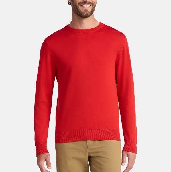 George George Men's Relaxed Fit Lightweight Cotton-Blend Crewneck Sweater