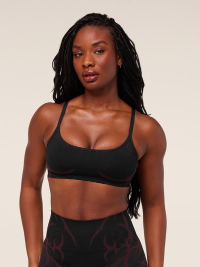 Gymshark Storm Seamless Sports Bra - Black/Rich Maroon