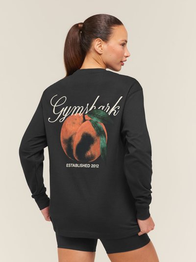 Gymshark Gymshark Juicy Peach Long Sleeve T-Shirt - Black
