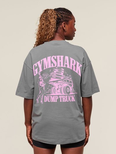 Gymshark Gymshark Dump Truck Graphic Oversized T-Shirt - Ash Grey