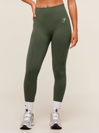 Gymshark Gymshark VItal Warm Leggings - Base Green/Marl