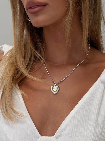Princess Polly Wishes Granted Dainty Pendant Necklace Silver / Yellow