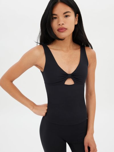 Girlfriend Collective Black Meredith Bow Tank