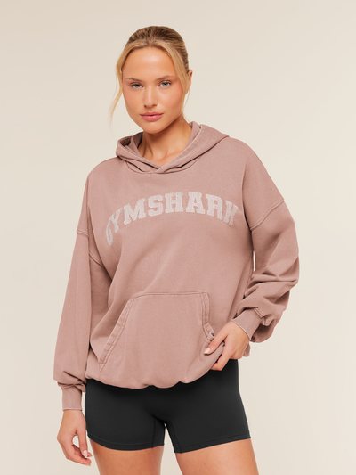 Gymshark Chainstitch Graphic Hoodie - Chestnut Pink/Wash