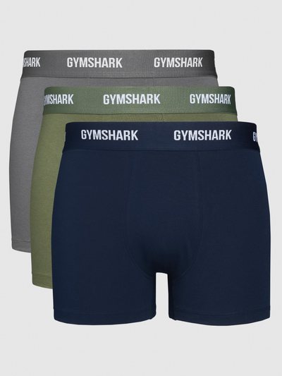 Gymshark Gymshark Boxers 3 PK - Core Olive/Navy/Dark Grey