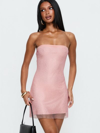 Princess Polly Jemira Strapless Shimmer Mini Dress Pink