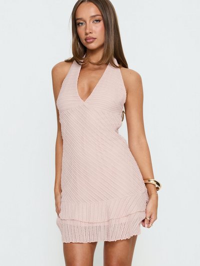 Princess Polly Miravelle Halter Frill Mini Dress Light Pink