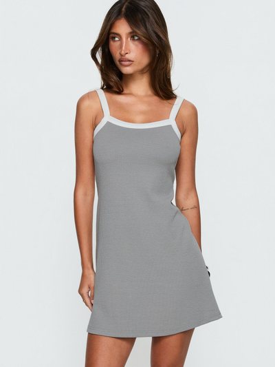 Princess Polly Toree Scoop Back Mini Dress Grey / White