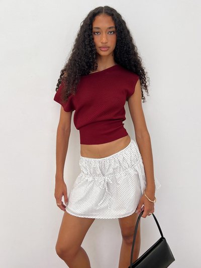 Princess Polly Nomi Mini Skirt White Polka Dot