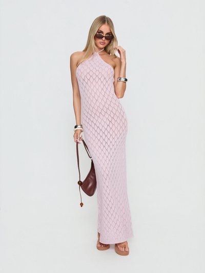 Princess Polly Jorda Halter Crochet Maxi Dress Pink