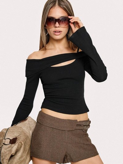 Princess Polly Elyana Layered Cut Out Long Sleeve Top Black