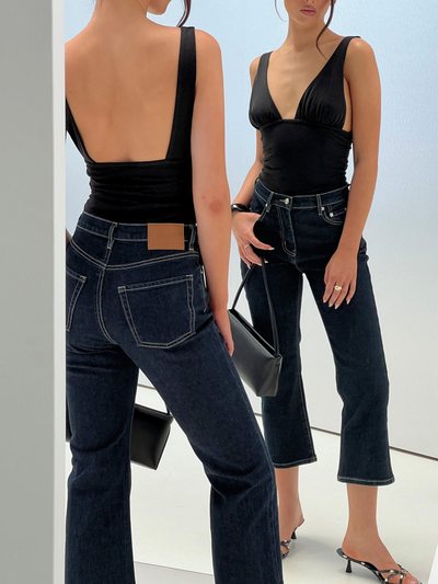 Princess Polly Cindee High Rise Cropped Jeans Raw Indigo