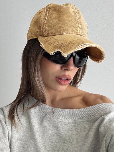 Princess Polly Fryda Distressed Cap Washed Brown