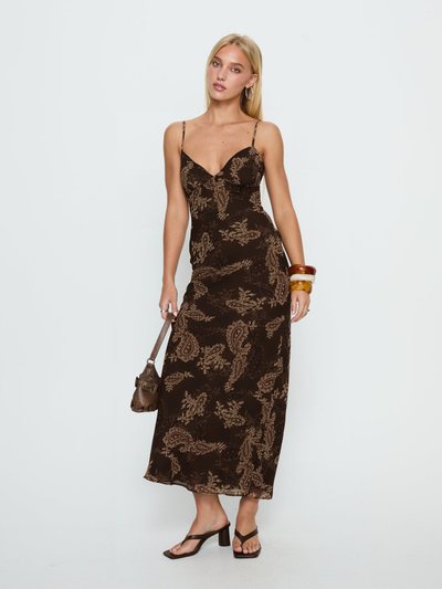 Princess Polly Jemimah V Neck Maxi Dress Brown Paisley