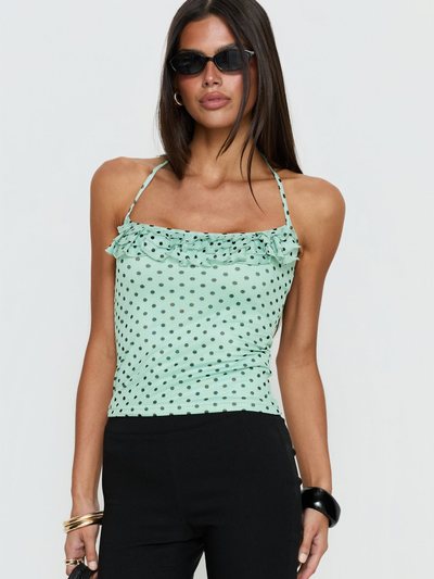 Princess Polly Days Of Summer Ruffle Top Mint Polka
