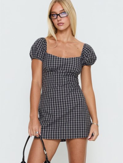 Princess Polly Sorynna Short Sleeve Playsuit Navy Check