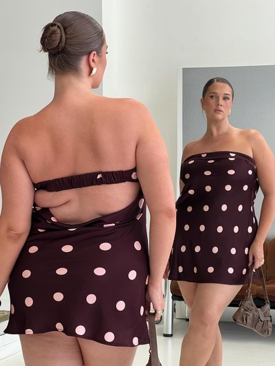 Princess Polly Phillipa Mini Dress Plum / Pink Polka Dot Curve