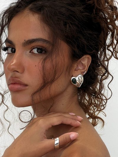 Princess Polly Citrah Heart Stud Earrings Silver