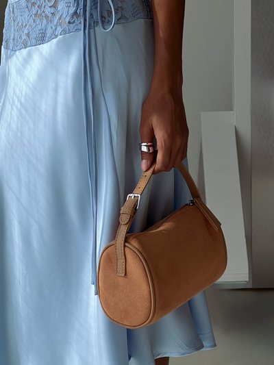 Princess Polly Brennah Faux Suede Shoulder Bag Tan