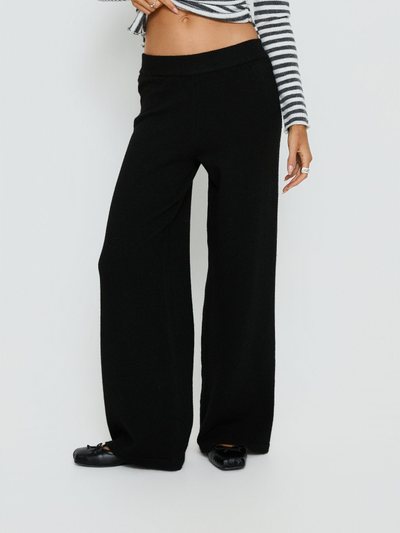 Princess Polly Bekki Wide Leg Knit Pant Black