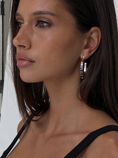 Princess Polly Leanah Gemstone Hoop Earrings Silver