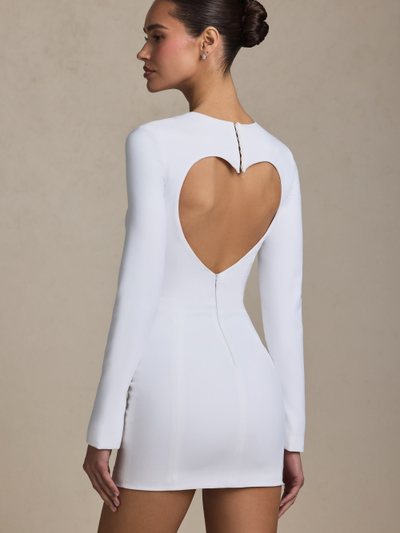 Oh Polly Cut-Out Heart-Detail Bodycon Mini Dress in White