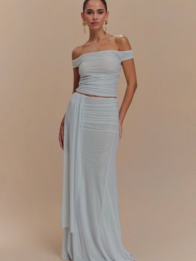 Meshki Arna Mesh Maxi Skirt - Pale Blue