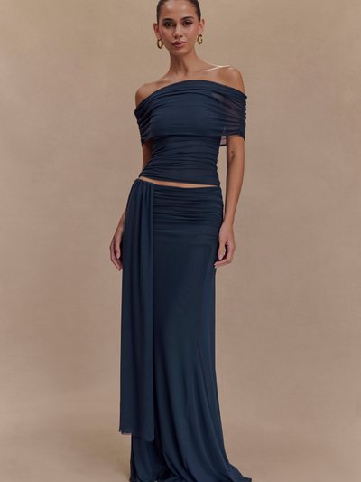 Meshki Arna Mesh Maxi Skirt - Midnight Blue