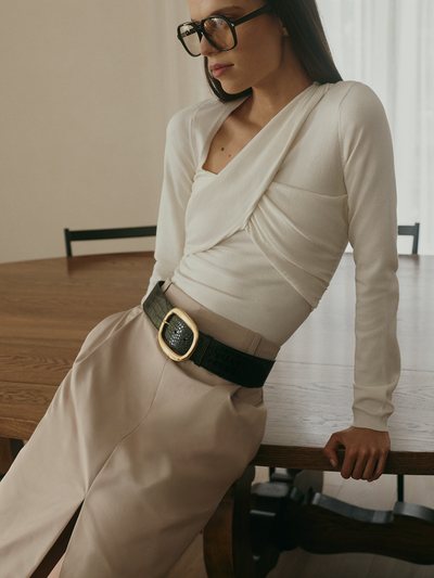Meshki Kaylen Knit Long Sleeve Top - Ivory