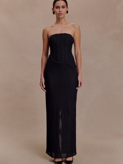 Meshki Gemma Strapless Mesh Maxi Dress - Black