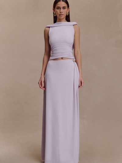 Meshki Bridget Slinky Maxi Skirt With Hardware - Dusty Lilac
