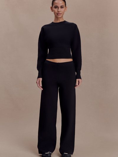 Meshki Kerrymae Straight Leg Knit Pants - Black