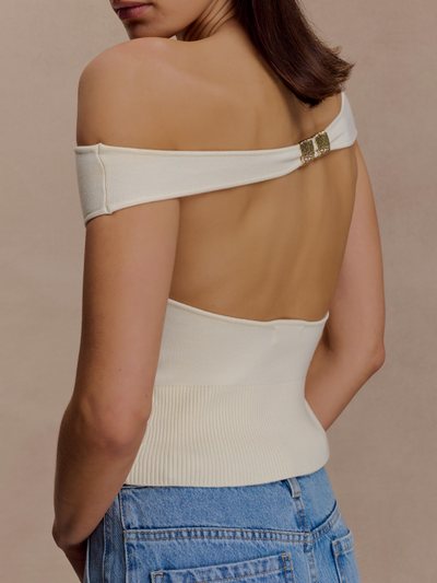 Meshki Carley Off Shoulder Knit Top - Ivory