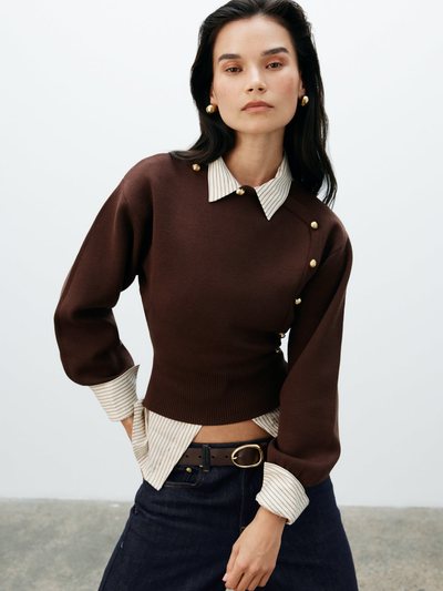 Meshki Mertyle Aysmetrical Knit Jumper - Deep Chocolate