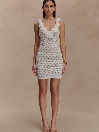 Meshki Brigid Ruffle Knit Sleeveless Dress - Ivory