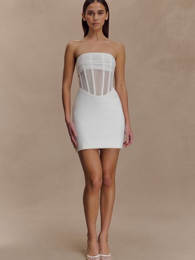 Meshki Palmer Mesh Corset Mini Dress - Ivory