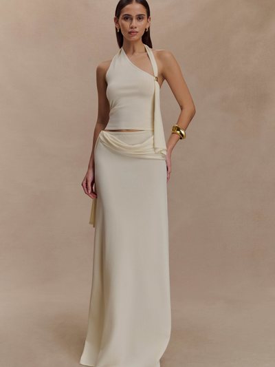 Meshki Bowie Low Rise Knit Maxi Skirt - Ivory