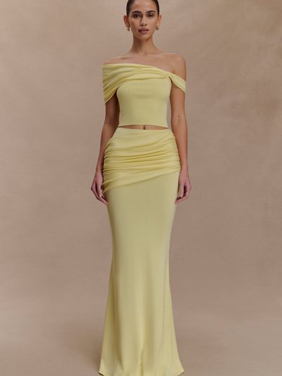 Meshki Irene Gathered Knit Maxi Skirt - Lemon