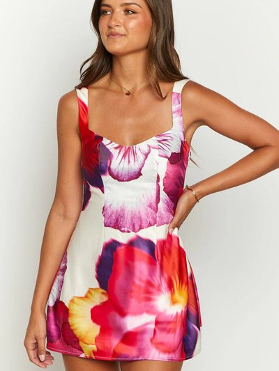 Beginning Boutique Pansy Pink Floral Sleeveless Mini Dress