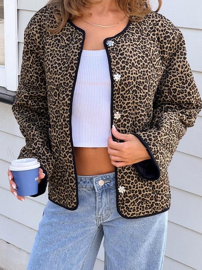 Beginning Boutique Robbie Leopard Print Quilted Jacket