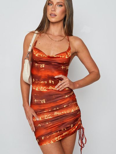 Beginning Boutique Elysha Halter Mini Dress Red