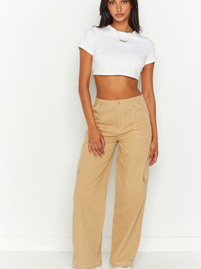 Beginning Boutique Iva Beige Cargo Pants