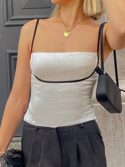 Beginning Boutique Tamra White Low Back Top