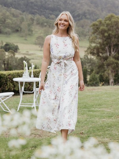 Petal & Pup Levin Midi Dress - White Floral