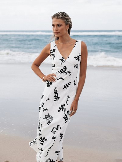 Petal & Pup Tulsi Midi Dress - Off White Print