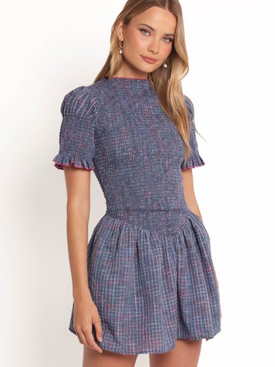 Petal & Pup Celine Mini Dress - Navy Plaid