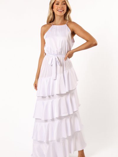 Petal & Pup Annalise Tiered Maxi Dress - White