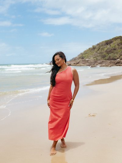 Petal & Pup Amani Midi Dress - Coral