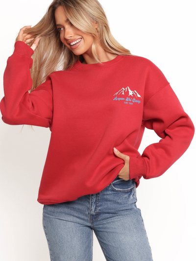 Petal & Pup Torie Apres Ski Camp Sweatshirt - Cherry